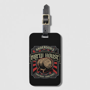 Personalised Brew House Label Beer Brewing Bar Pub Luggage Tag