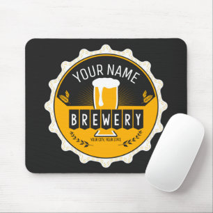 Personalised Brewery Beer Bottle Cap Bar Mouse Pad