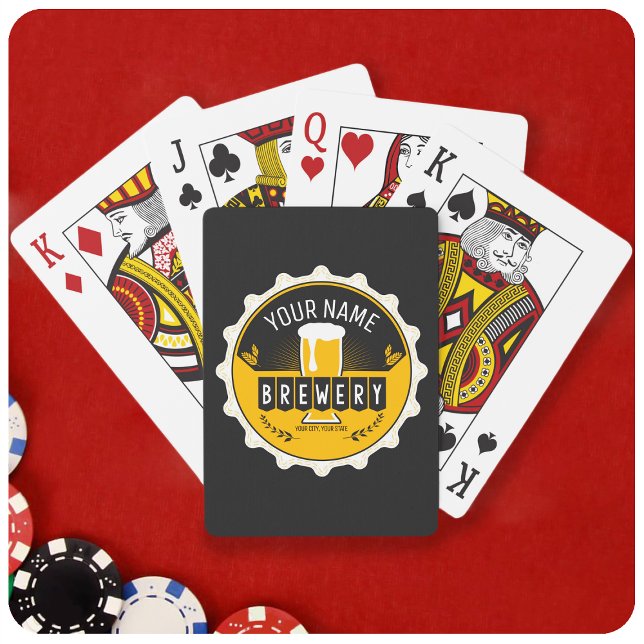 Personalised Brewery Beer Bottle Cap Bar Playing Cards (Creator Uploaded)
