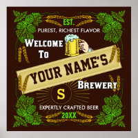 Personalised Brewery / Beer Welcome Sign