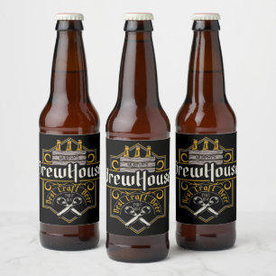 Personalised BrewHouse Best Craft Beer Ale Bar   Bottle Label