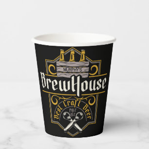 Personalised BrewHouse Best Craft Beer Ale Bar Paper Cups