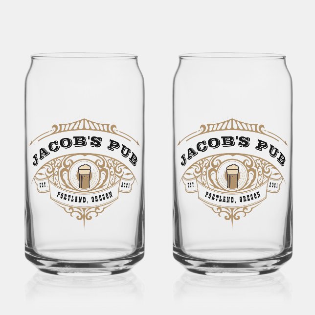 Personalised Brewing Pub Beer Glass (Front)