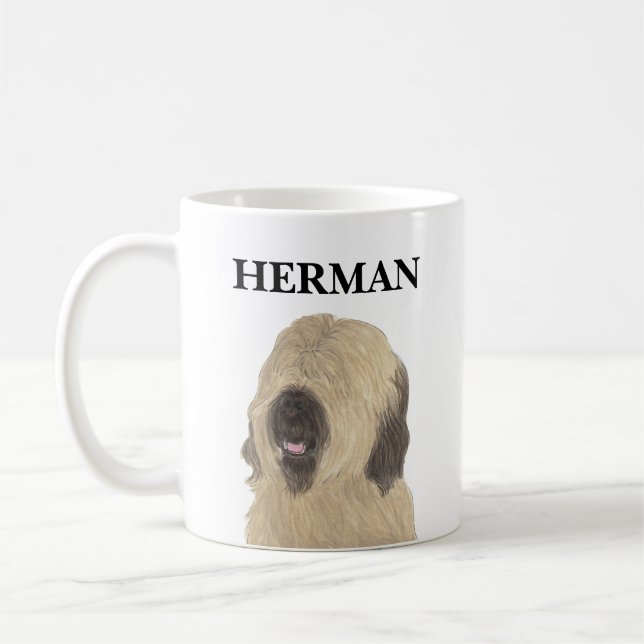 Personalised Briard Coffee Mug (Left)