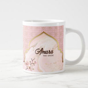 Personalised Bridal Coffee Mug – Blush & Gold Arch