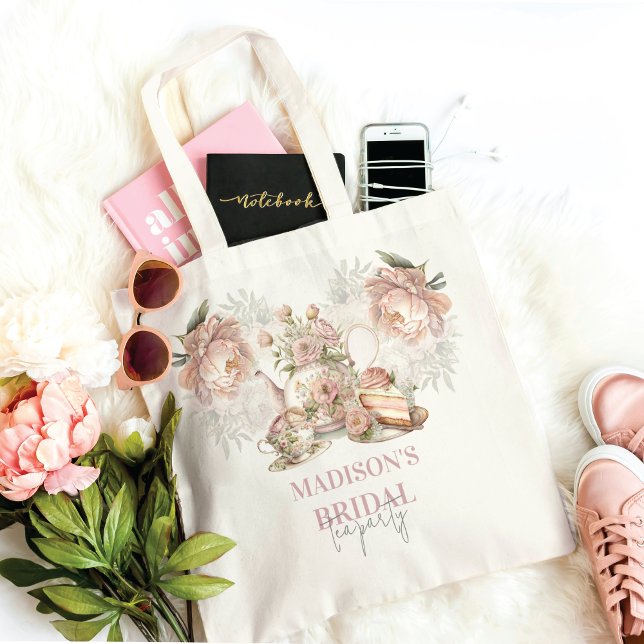 Personalised Bridal elegant Tea Party Tote Bag (Creator Uploaded)
