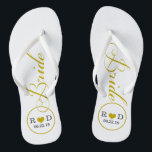 Personalised Bridal (gold) Jandals<br><div class="desc">Fun,  custom wedding flip flops</div>