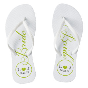 Personalised Bridal (green) Jandals