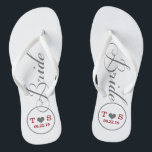 Personalised Bridal (grey/red) Jandals<br><div class="desc">Fun,  custom grey,  white and red bridal wedding flip flops.</div>