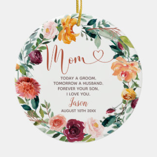 Personalised Bridal Groomsman Bridesmaid Ceramic O Tree Decoration