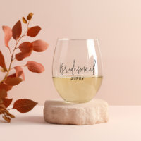 Personalised Bridal Party Wine Glass Set