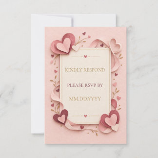 Personalised Bridal shower fall in love RSVP CARD