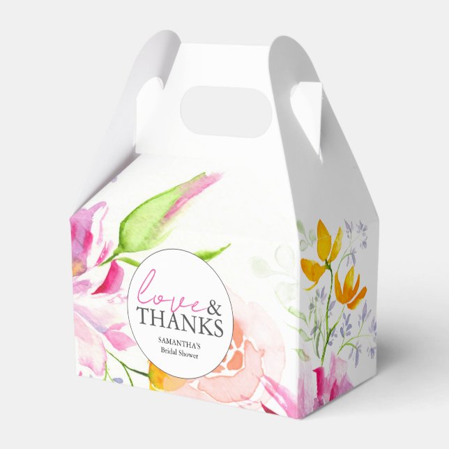 Personalised Bridal Shower Favour Boxes Floral (Front Side)