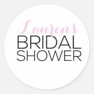 Personalised Bridal Shower Favour Classic Round Sticker