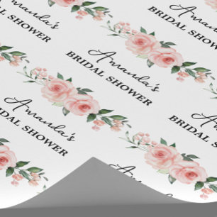 Personalised Bridal shower  Floral Wrapping Paper