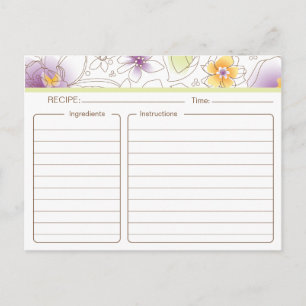 Personalised Bridal Shower Recipe Card
