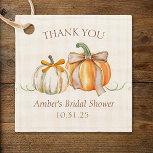 Personalised Bridal Shower Rustic Autumn Thank You Favour Tags