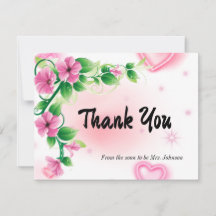 Personalised Bridal Shower Thank You Card