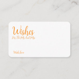 Personalised Bride And Groom Advice Wishes  Enclosure Card