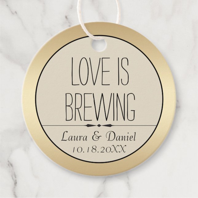 Personalised Bride and Groom Coffee Label (Front)