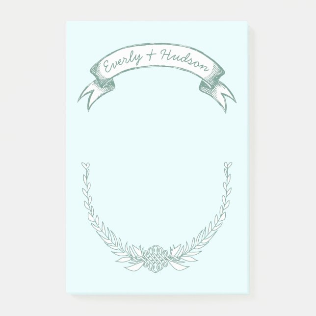 Personalised Bride and Groom Post-it® Notes (Front)