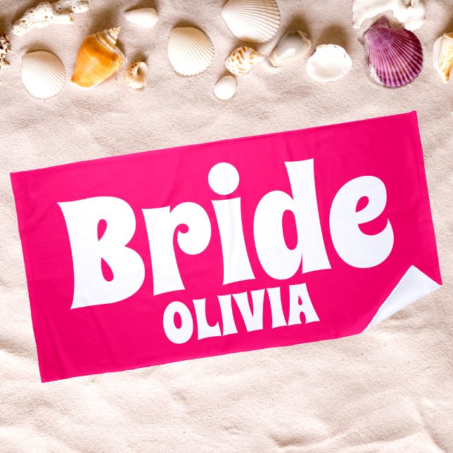 Personalised Bride Bachelorette Beach Towel (Creator Uploaded)