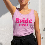 Personalised Bride Bachelorette Singlet<br><div class="desc">Personalised Bride Bachelorette tank top gift for bride</div>