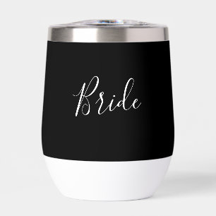 Personalised Bride Black Script Simple Wedding