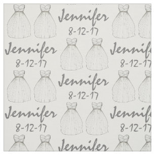 Personalised Bride Bridal Shower Wedding Gown Fabric