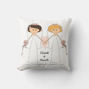 Personalised Bride & Bride Pillow