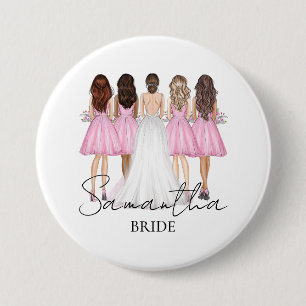 Personalised Bride Custom Name Gift 7.5 Cm Round Badge