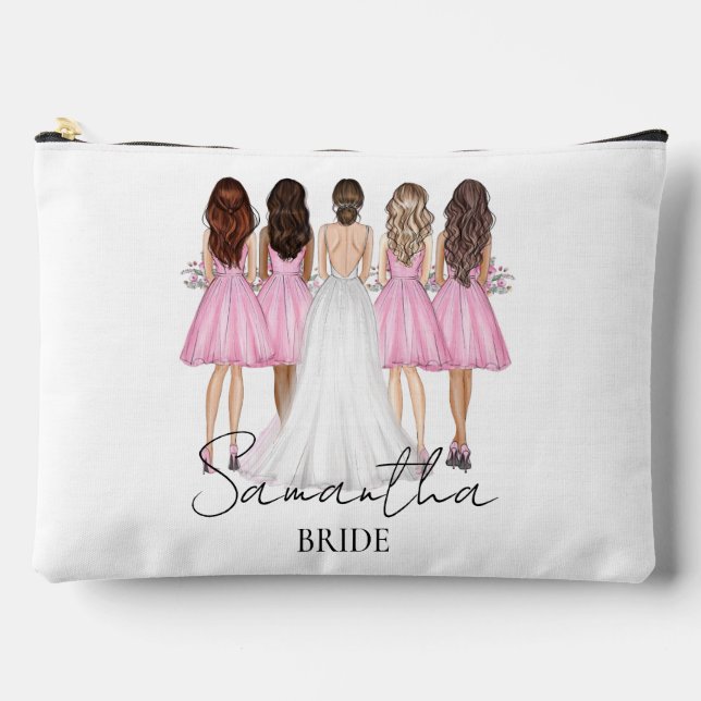Personalised Bride Custom Name Gift Accessory Pouch (Front)