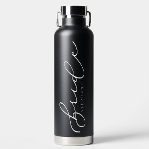 Personalised Bride Cute Script Bridal Party Water  Bottle