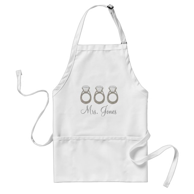 Personalised Bride Gift Wedding Diamond Ring Bling Standard Apron (Front)