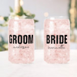 Personalised Bride & Groom Name Can Glass<br><div class="desc">Personalised bride & groom Name can glass</div>