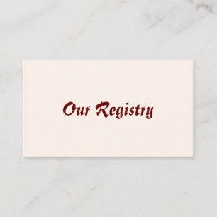 Personalised Bride & Groom Registry Card