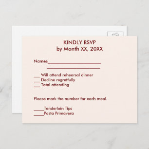 Personalised Bride & Groom RSVP Wedding Postcard