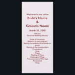 Personalised Bride Groom Wedding Program Rack Card<br><div class="desc">Wedding Program Rack Card. Personalised bride and groom stationery and products where you can add your photo or design. Text templates for the special wedding celebration are shown here to get you started. All text is adjustable to move, resize, and change the font and colour. Click on "Customise It" to...</div>