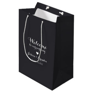 Personalised Bride & Groom Wedding Welcome Medium Gift Bag