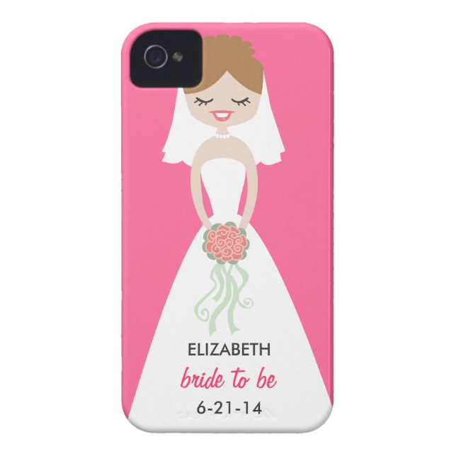 Personalised Bride iPhone 4 Case-Mate Barely There Case-Mate iPhone Case (Back)