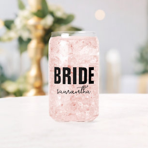 Personalised Bride Name Can Glass