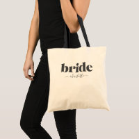 Personalised Bride Name Modern Black White Favour