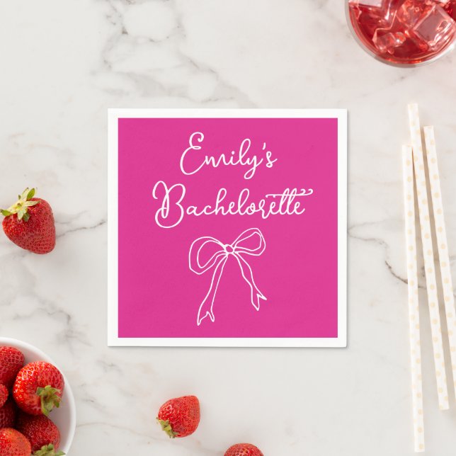 Personalised Bride Name Serviette Her Bachelorette Napkin (Insitu)