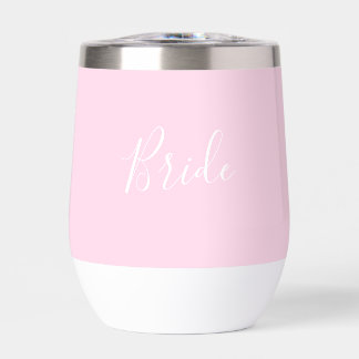 Personalised Bride Pink Script Simple Wedding