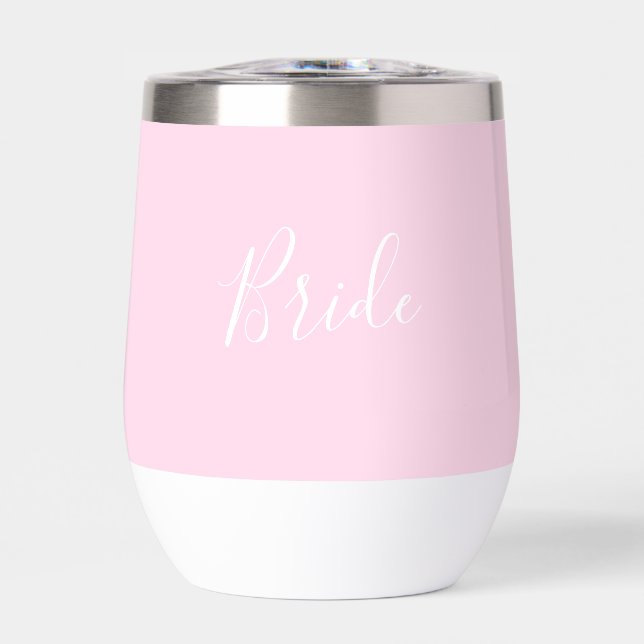 Personalised Bride Pink Script Simple Wedding (Front)