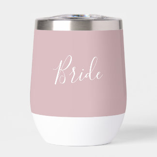 Personalised Bride Pink Script Simple Wedding