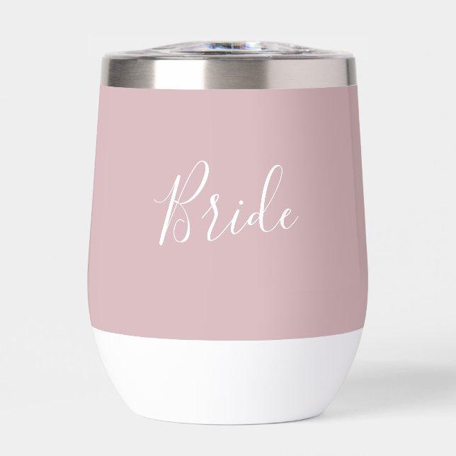 Personalised Bride Pink Script Simple Wedding (Front)
