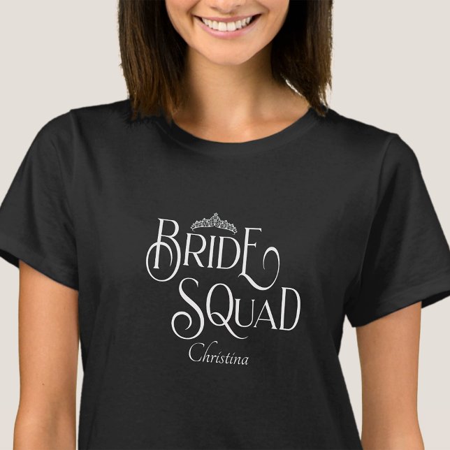 Personalised Bride Squad Bachelorette Hen Party T-Shirt (Creator Uploaded)