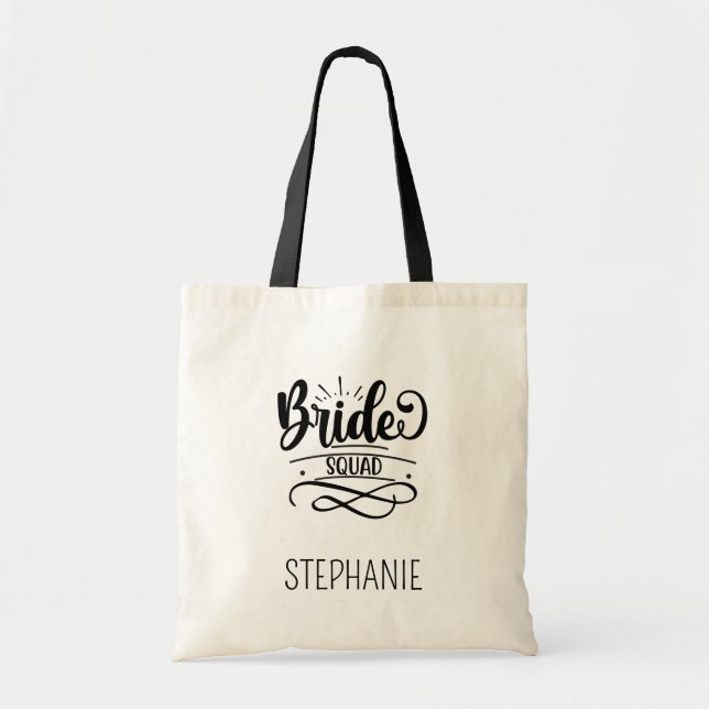 Personalised *Bride Squad* Tote Bag Gift/Favour (Front)