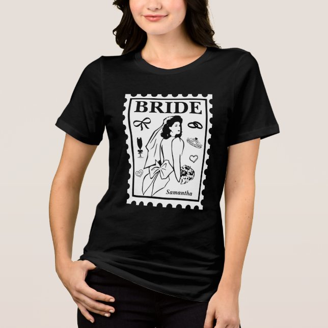 Personalised Bride stamp Tri-Blend Shirt (Front)